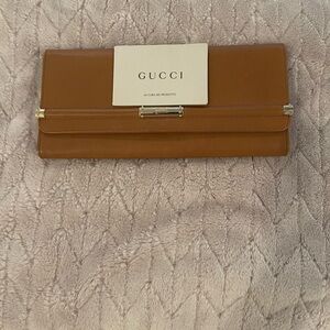 Gucci Tan Leather Clutch